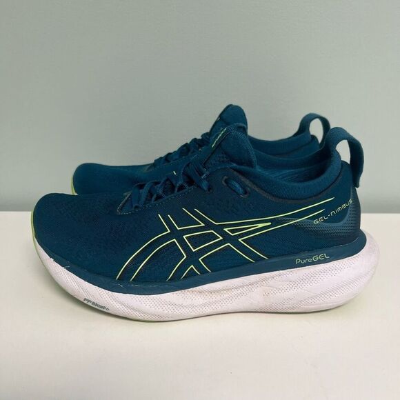 Asics Womens Gel Nimbus 25 Green Teal Running Shoes Sneakers Size 7.5 - Picture 4 of 11